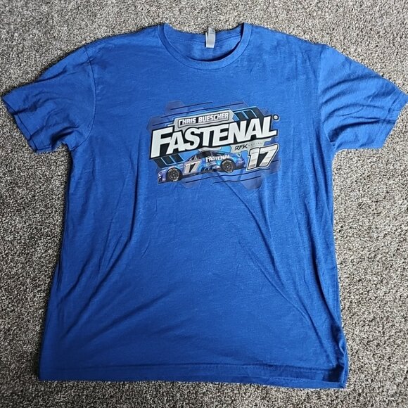 NASCAR RFK Racing Chris Buescher #17 Fastenal Size XL Blue Short Sleeve Racing - Picture 1 of 8